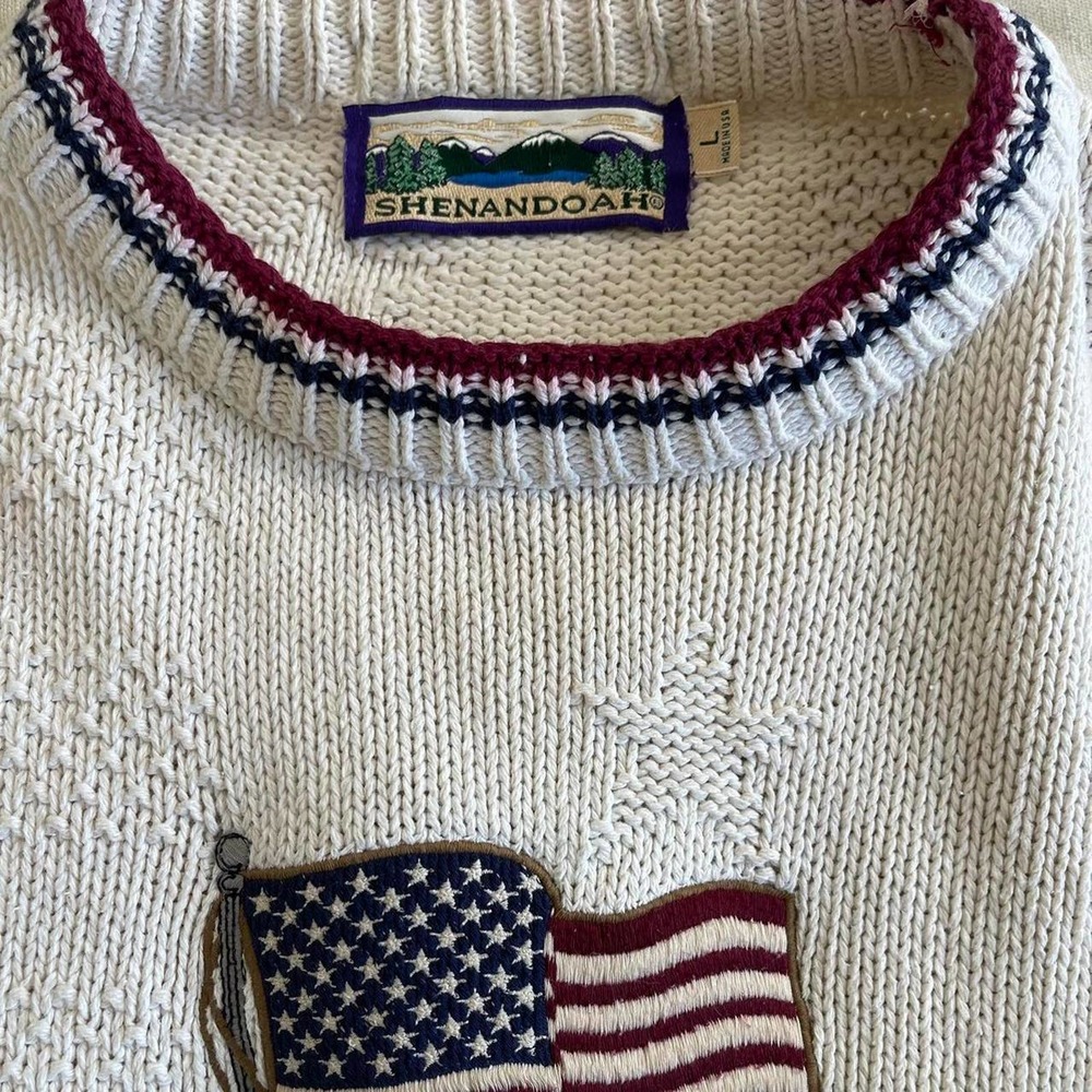 Vintage american flag knit sweater - Picture 3 of 5